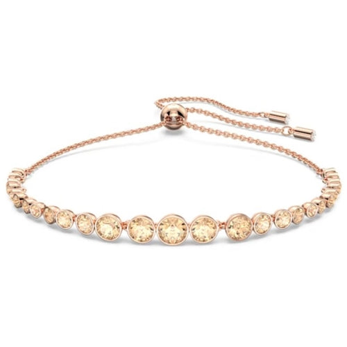 Swarovski Emily bracelet Mixed round cuts, Pink, Rose gold-tone plated