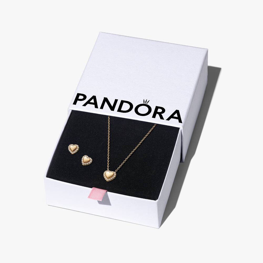 Golden Heart Halo Jewelry Gift Set