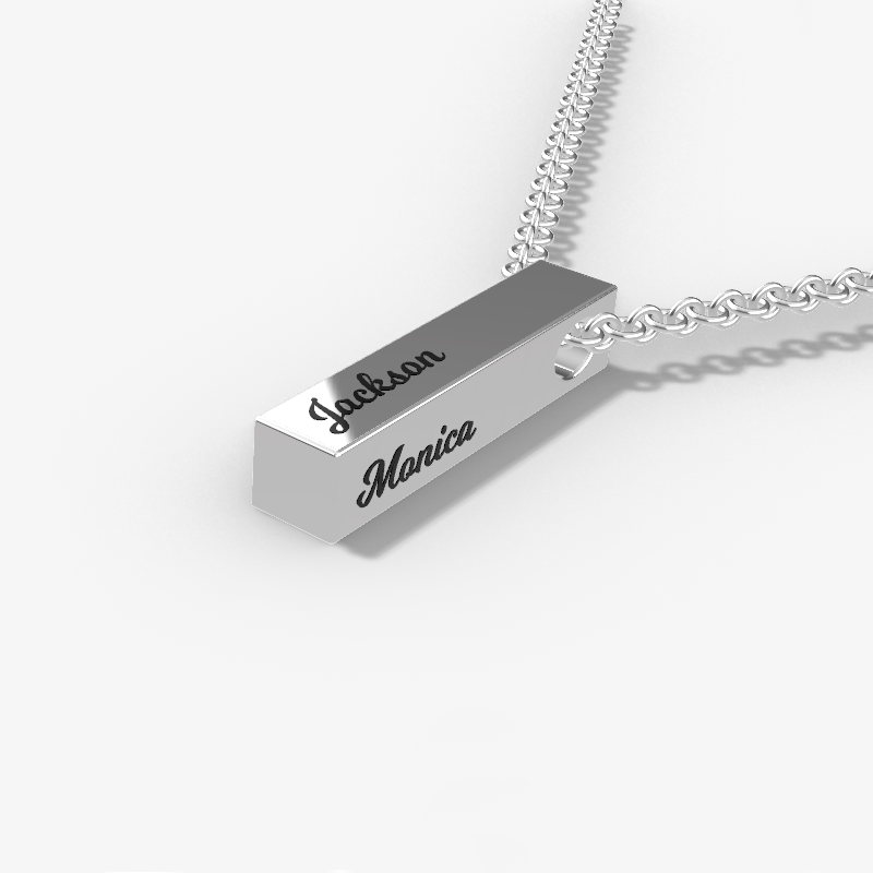 Vertical 3D Bar Necklace