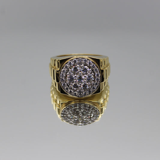 Icy Rolex Ring in 14KY (2505)