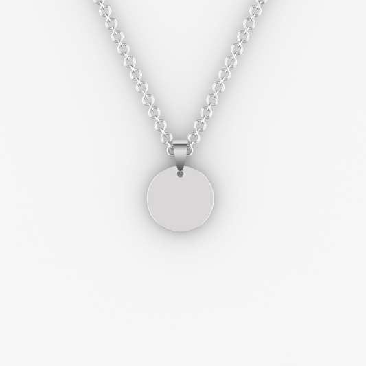 Engravable Round Disc Necklace