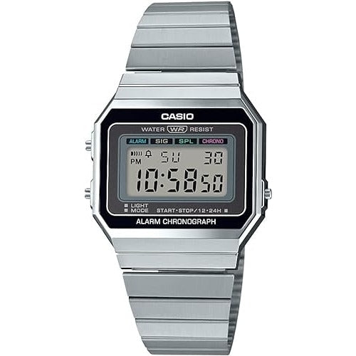 Casio Men's A700W-1ACF Classic Digital Display Quartz Silver Watch