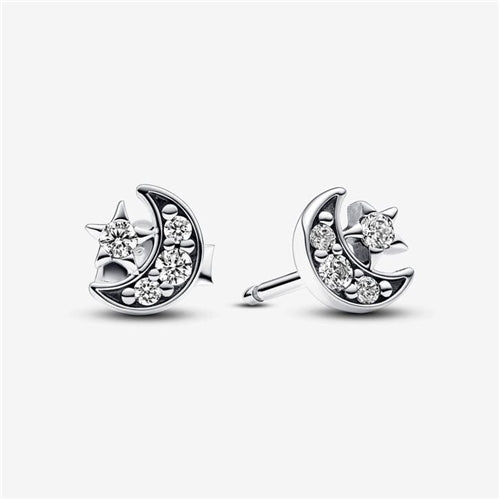 Pandora Sparkling Moon & Star Stud Earrings