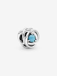Turquoise Blue Eternity Circle Charm