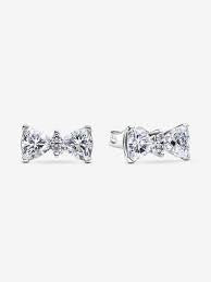 Sparkling Bow Stud Earrings