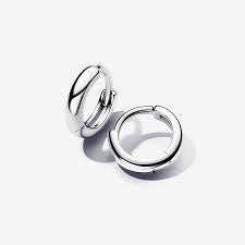 Sterling Silver Round Huggie Hoop Earrings