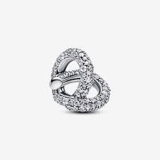 Pave Infinity Knot Heart Charm