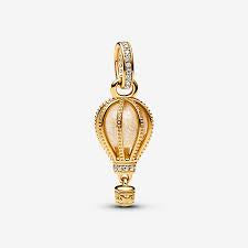 Sparkling Clear Hot Air Balloon Dangle Charm