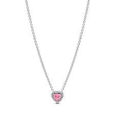 Pink Elevated Heart Necklace