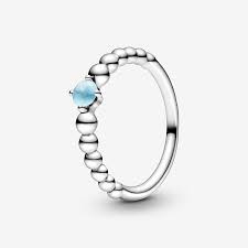 Pandora December Sky Blue Beaded Ring