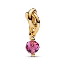 Faceted Pink Eternity Circle Dangle Charm