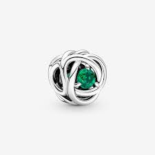 Green Eternity Circle Charm