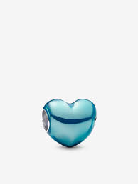 Metallic Sky Blue Heart Charm