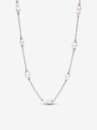 Treated Freshwater Cultured Pearl Station Chain Necklace