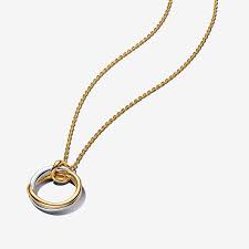 Organically Shaped Two-Tone Pendant Necklace