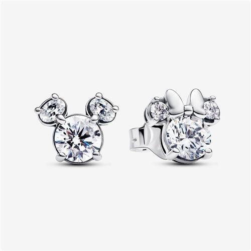 Disney Mickey Mouse & Minnie Mouse Sparkling Stud Earrings