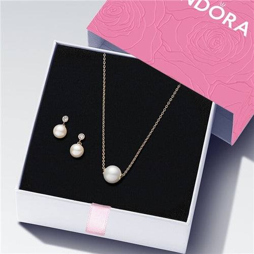 Gold Plated Pearl Jewelry Set