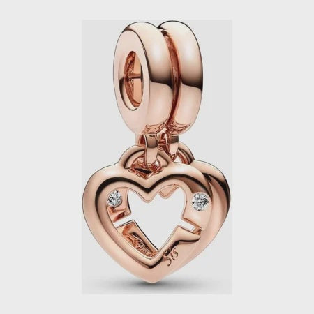 PANDORA Linked Sister Hearts Split Dangle Charm 789538C01