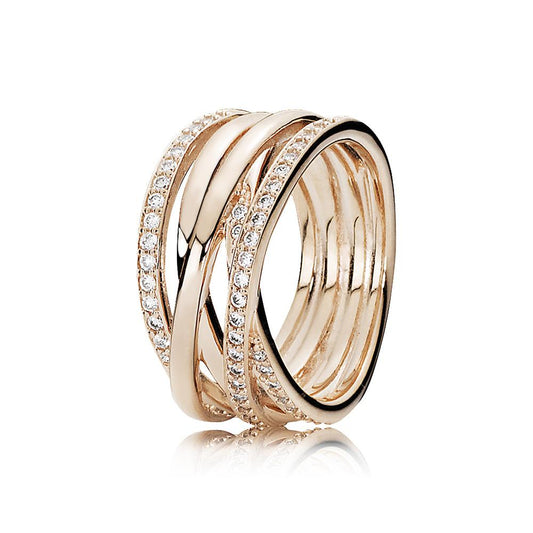 Pandora Rose Polished Lines Ring