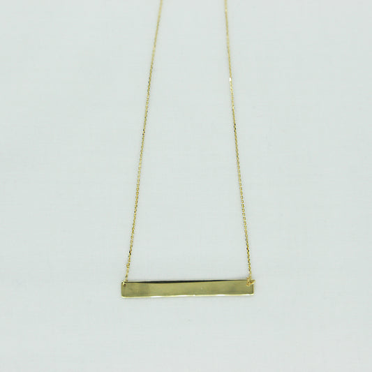 Engravable Bar Necklace in 10K (40x5mm)