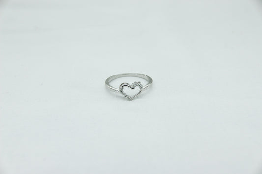 Petite Open Sparkling Heart Ring in 10K