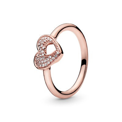 Pandora Shimmering Puzzle Heart Frame Ring