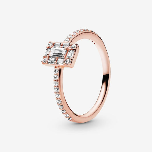 Pandora Rose Sparkling Square Halo Ring