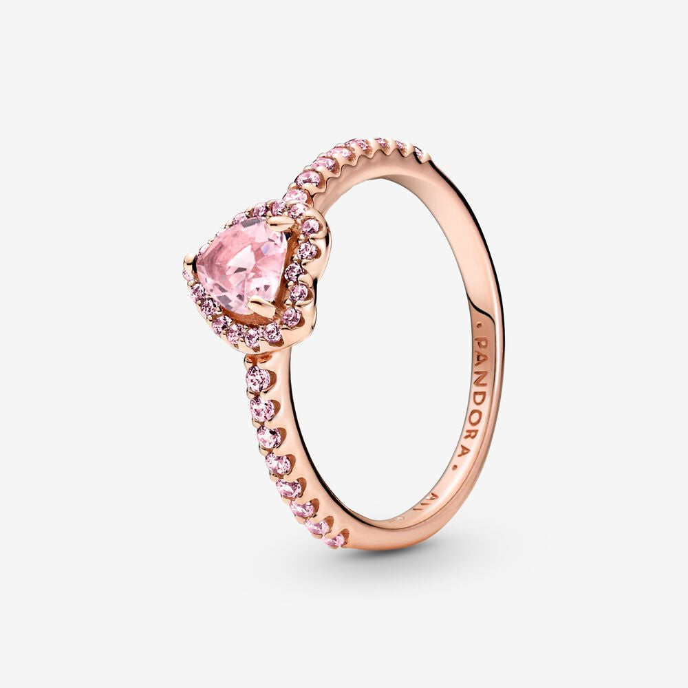 Sparkling Pink Elevated Heart Ring
