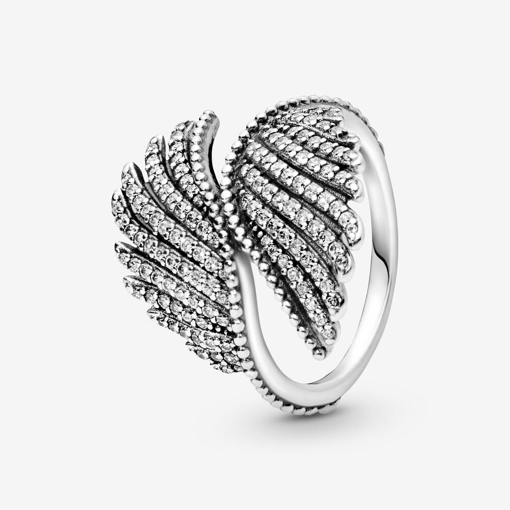 Shimmering Phoenix Feather Statement Ring