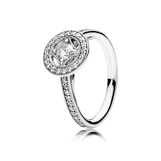 Silver Vintage Circle Ring