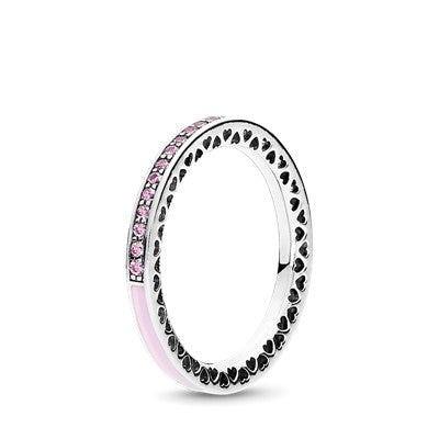 Pink Radiant Hearts of PANDORA Ring