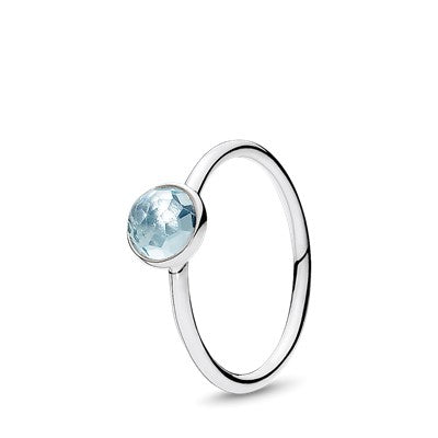 March Droplet Birthstone Ring