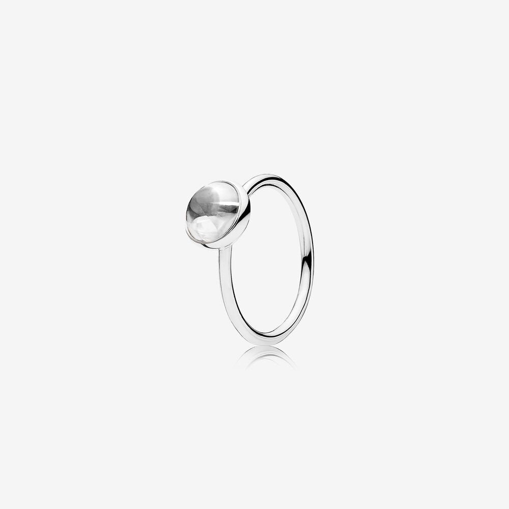 Clear Poetic Droplet Ring