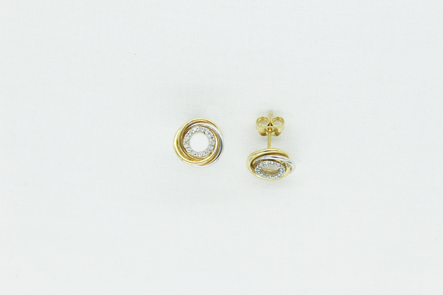 Halo Love Knot Studs in 10K