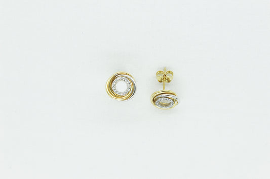 Halo Love Knot Studs in 10K