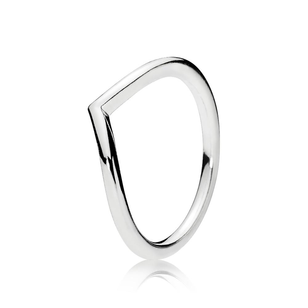 Wishbone silver ring