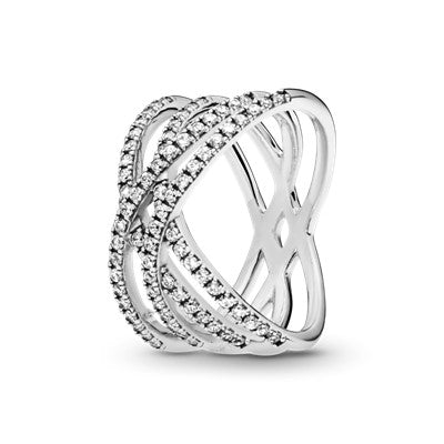 Silver Cosmic Lines Ring
