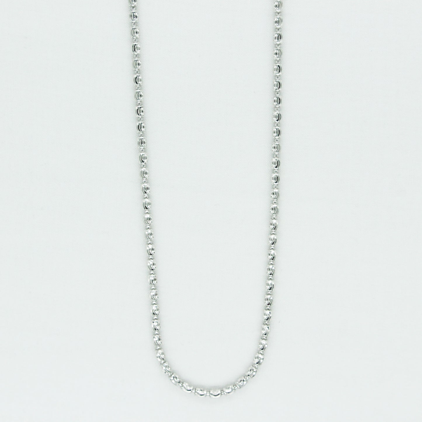 Shiny Moon Cut Barrel Link Chain in Sterling Silver (3mm x 3mm)