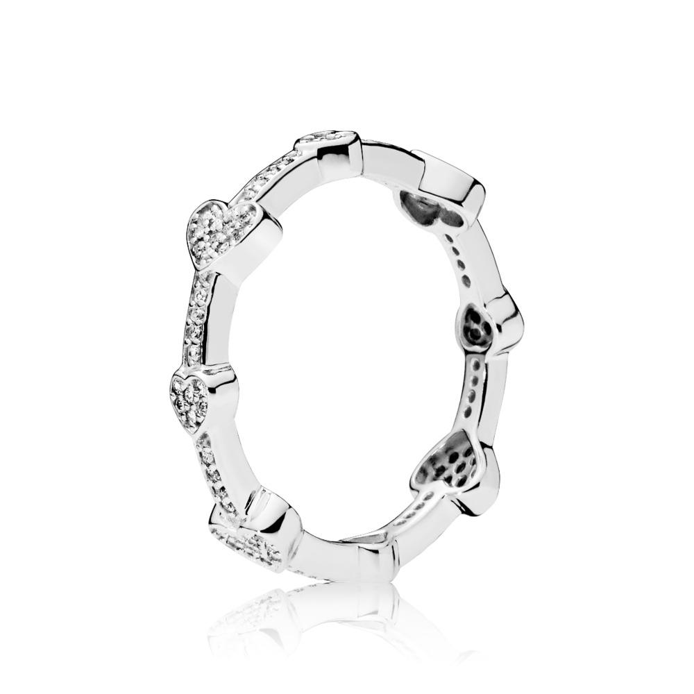 Pave Hearts Band Ring