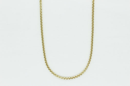 Rounded Box Chain Link in 14K (3.5mm x 3.5mm)