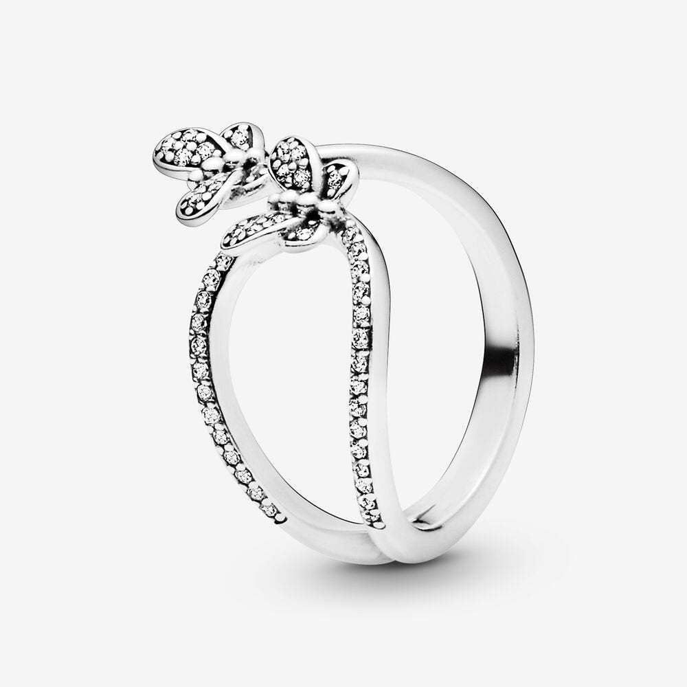 Sparkling Butterfly Open Ring