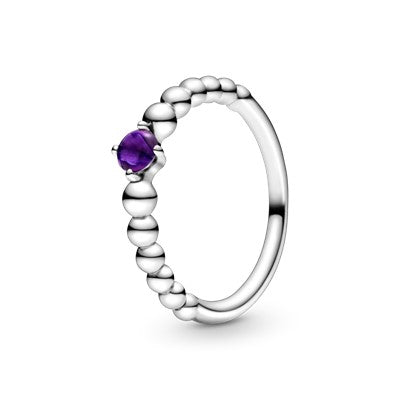 February Purple Beaded Ring