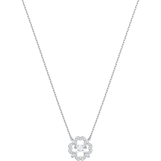 Swarovski Sparkling Dance Flower, White, Rhodium Plated