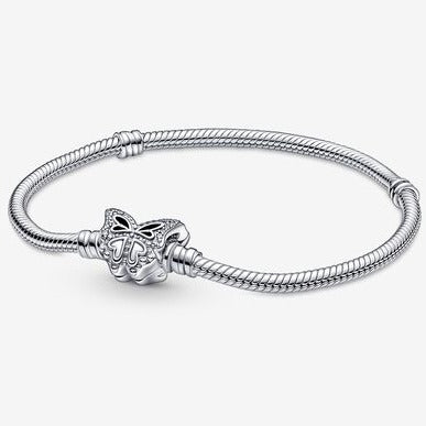 Pandora Moments Butterfly Clasp Snake Chain Bracelet