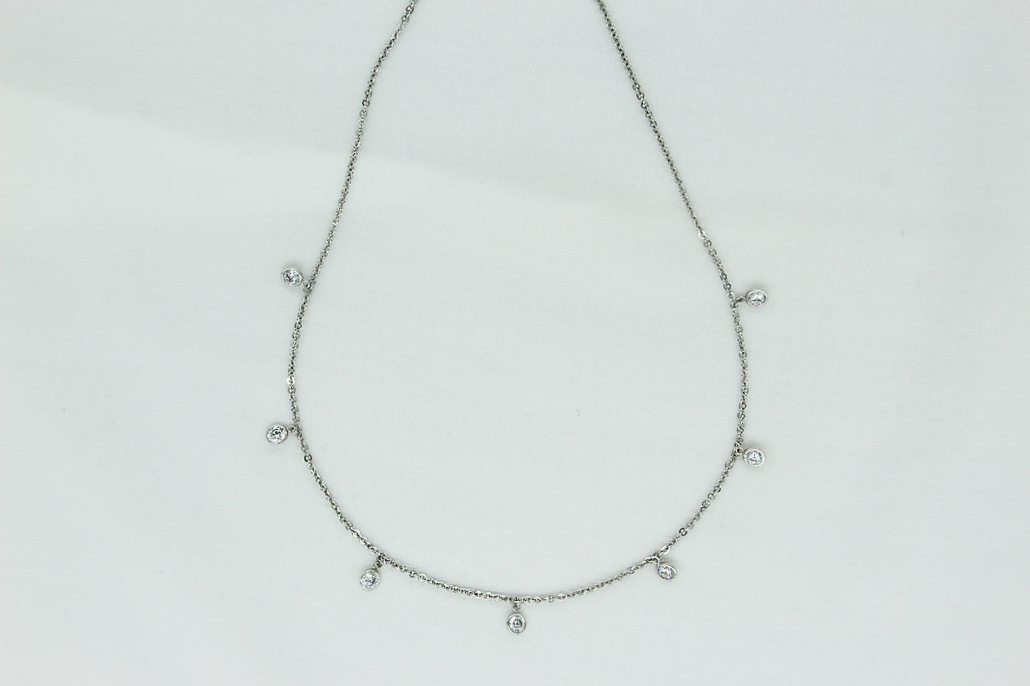 Sparkling Droplet Necklace in Sterling Silver
