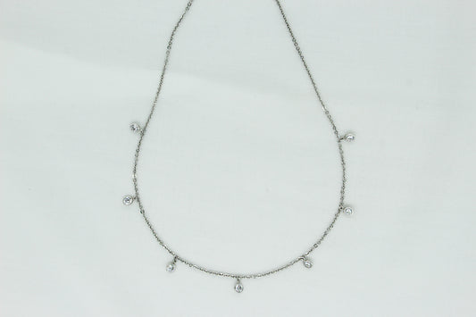 Sparkling Droplet Necklace in Sterling Silver
