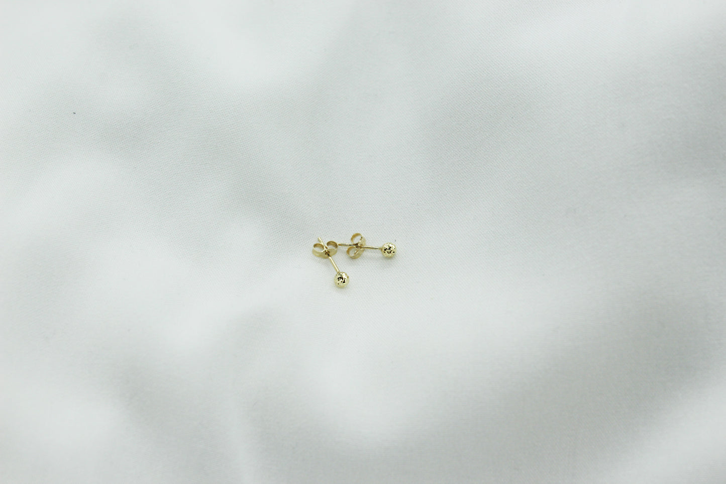 Small Diamond Cut Ball Studs in 10K (3mm)