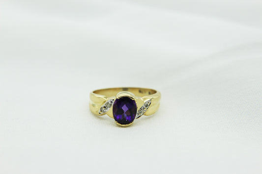 Woven Amethyst Ring in 18K