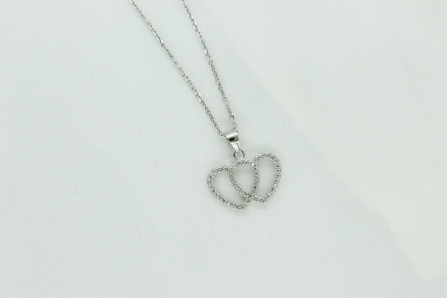 Joined Heart Necklace in Sterling Silver