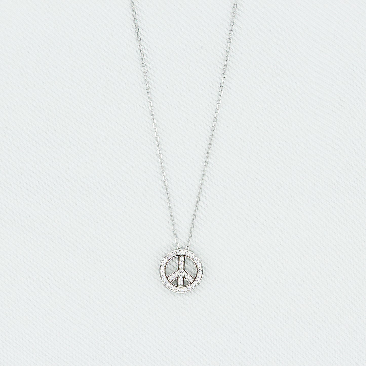 Love & Peace Symbol Necklace in Sterling Silver